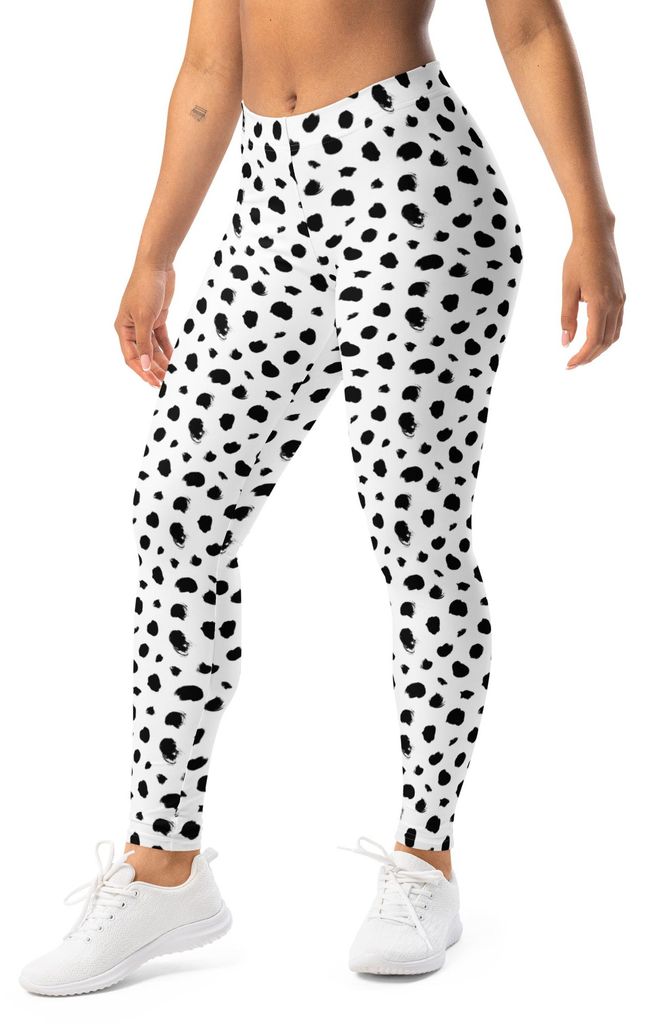 DECALVIBES Damen Leggings Basic Dalmatiner Dots - XL