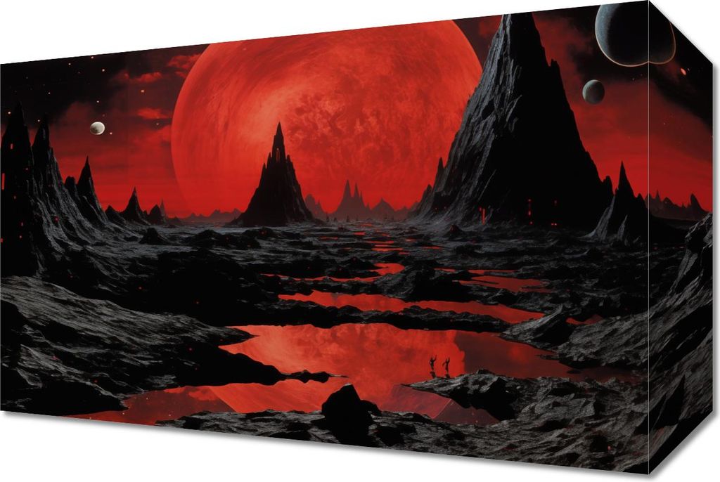 Bild 30x20cm Vollmond in fernen Ländern