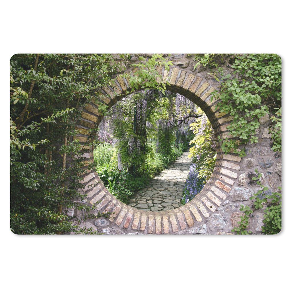 MuchoWow Mauspad Mousepad Wald - Steine - Durchblick - Pfad 27x18 cm - Mousepads - Maus Mat - Pad - Mausunterlage - Büroartikel - Desk Matten