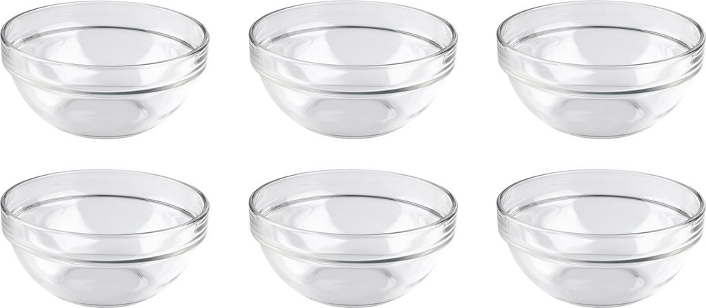 Luminarc 925945 Empilable Schüssel aus Glas, Ø 12cm, klar (6er Pack)