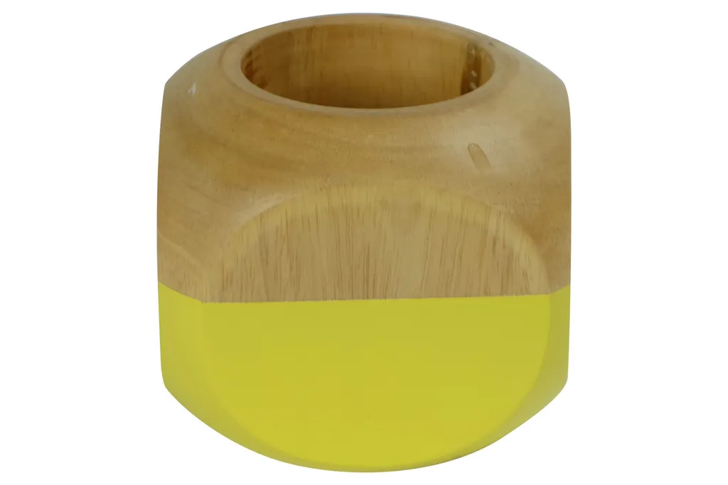 Fine Asianliving Bougeoir Japandi en Bois de Manguier Jaune D11xH11cm