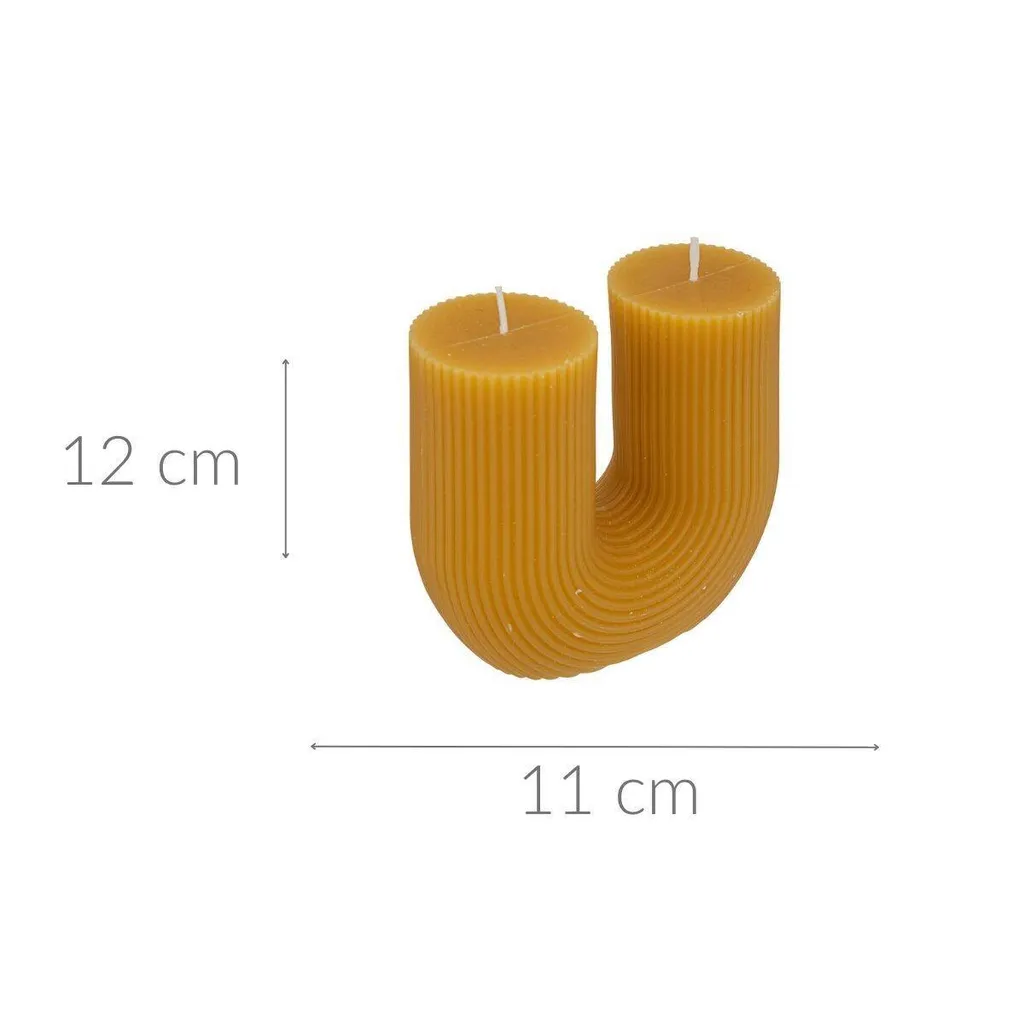 Bougie rayée DEMI en U - Déco originale sans bougeoir pour votre salon