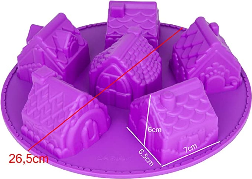 GKA XL Silikon Muffinbackform Dorf mit 6 Häusern Produktbild 4