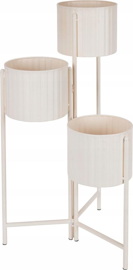 Loft Metall Blumenkasten für 3 Blumentöpfe creme 39×29×68 Produktbild 