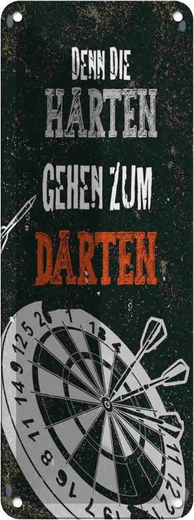 vianmo Blechschild 27x10 cm Denn die Harten gehen zu Darten Spruch Zitat