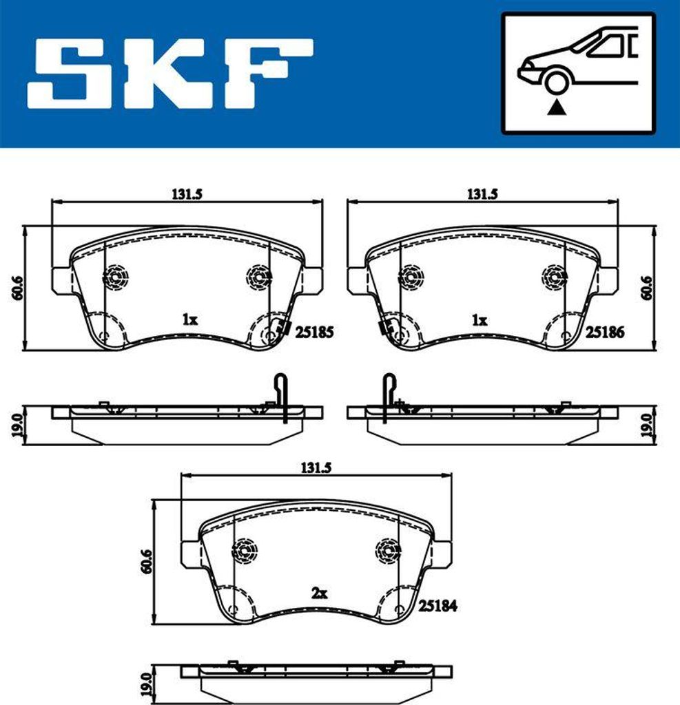 SKF VKBP 80343 A Bremsbelagsatz, Scheibenbremse OE 581011PA00 kompatibel mit Venga