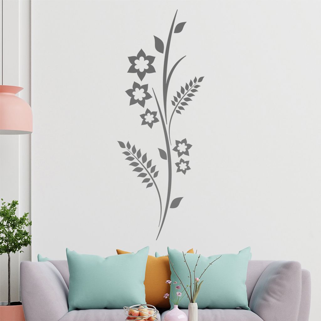 Stern - Blüte - Blume Wandtattoo in 6 Größen - Wandaufkleber Wall Sticker - Dekoration, Küche, Wohnzimmer, Schlafzimmer, Badezimmer