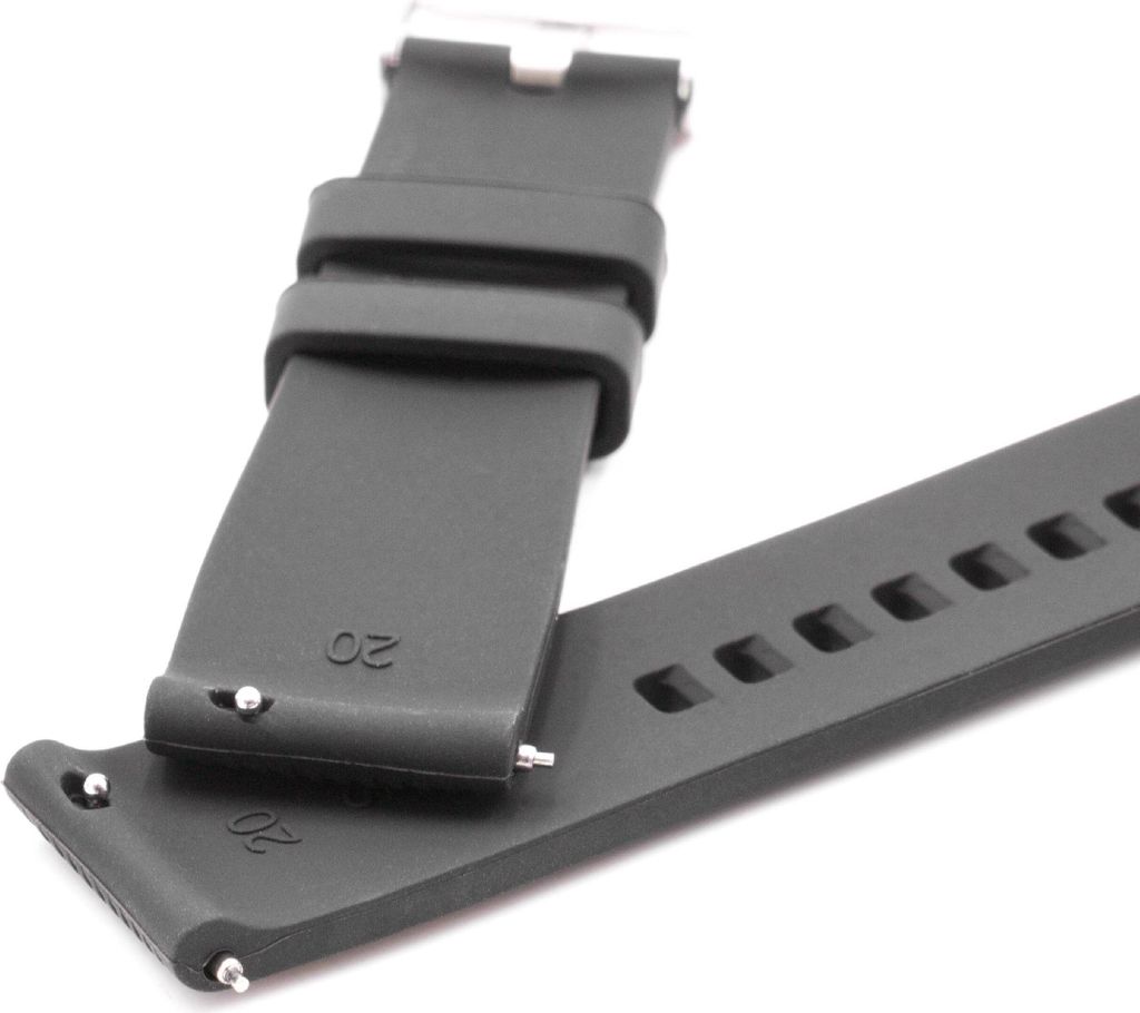 vhbw Ersatz S Armband kompatibel mit Samsung Galaxy Watch 42mm Fitnessuhr, Smartwatch - 11,1 + 73 cm geriffelt Silikon schwarz