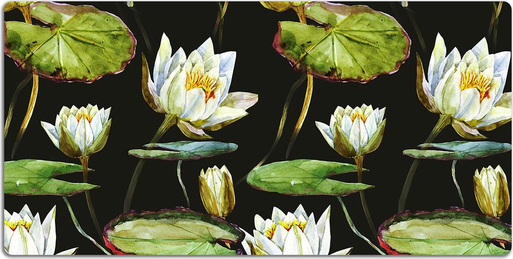 Schreibtischmatte Tischunterlage 90x45 cm Mauspad - Lotus-Blumen