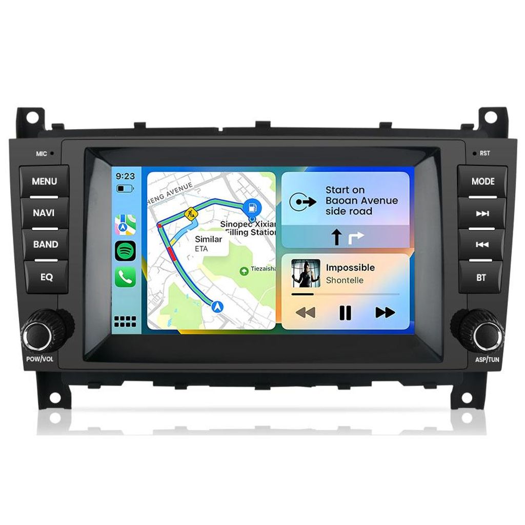 Hexinex 2GB+32GB Android 15 Autoradio für Mercedes W203 Wireless Carplay