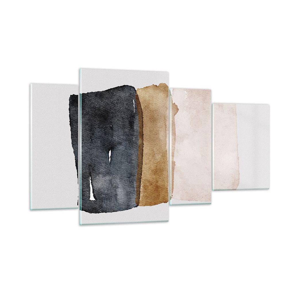 Bilder auf glas - 4 Teile - Abstraktion die Farben Aquarell - 120x70cm - Glasbilder - Wandbilder - Bilder - Wanddekoration aus Glas - Glas Bilder -...