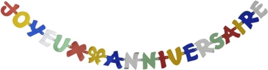 PAPSTAR Grußkette 1,9 m "Joyeux Anniversaire", festliche Nachbildungation | Beutel (1 Stück)