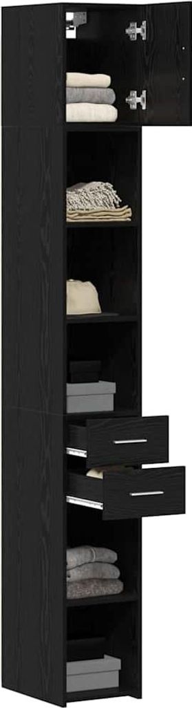 Aufbewahrungsschrank mit Schubladen 2 pcs Schwarz Eichen-Optik