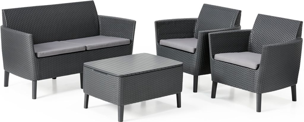 Keter 8-częściowa sofa ogrodowa Salemo grafitowo-szara Zdjęcie produktu 