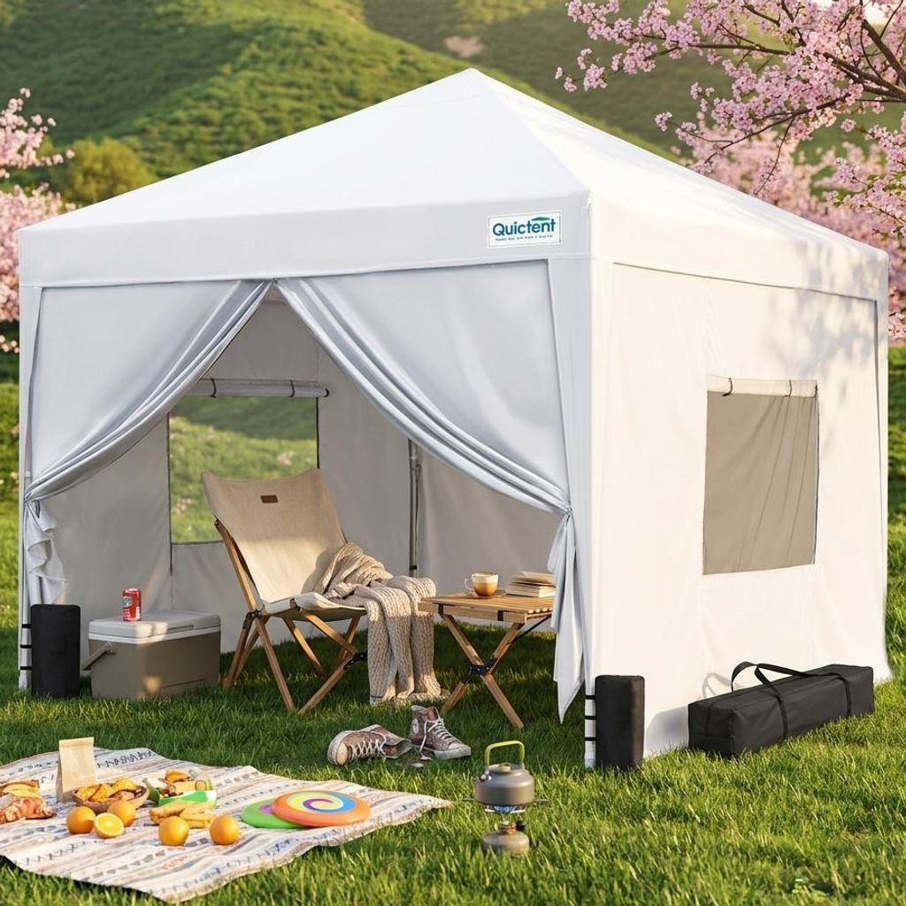 Quictent Pavillon 3x3 mit 4 Seitenteilen, Faltpavillon mit Produktbild 