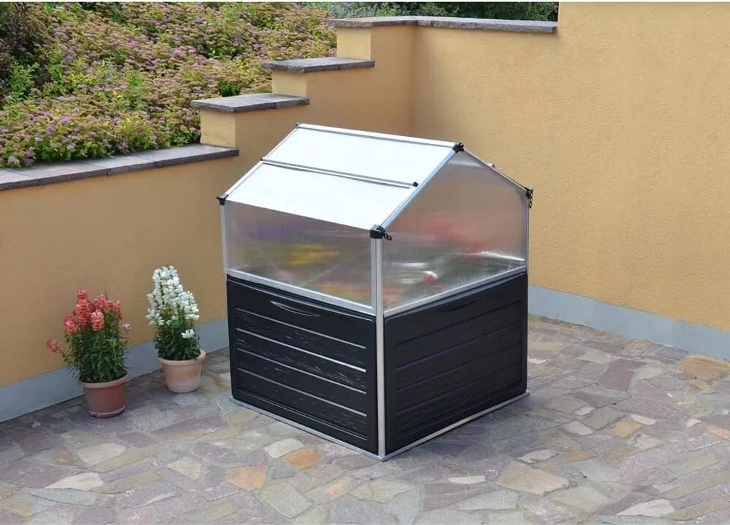 Serre de jardin surélevée en polycarbonate 1,7m² Plant Inn Argentée