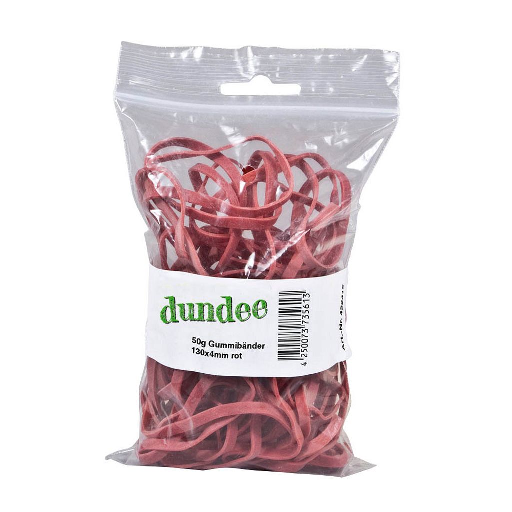 dundee Gummibänder rot 0,4 cm, Ø 13,0 cm, 50,0 g