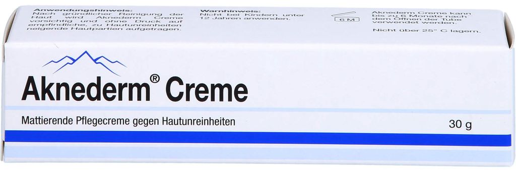 Aknederm mattierende Pflegecreme gegen Hautunreinheiten, 30 g Creme