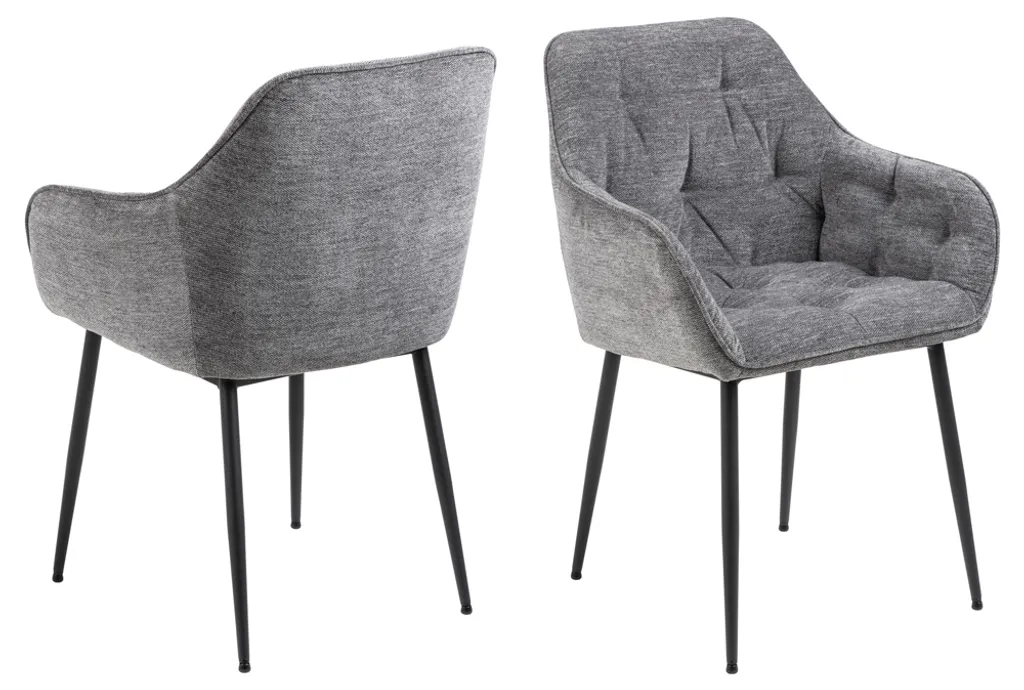 Chaise de salle à manger avec accoudoirs Brooke gris anthracite