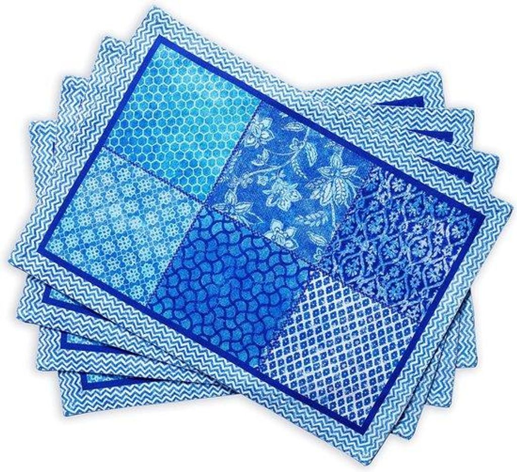 Washable Placemats Set 4 Stück Indigo 33x48cm