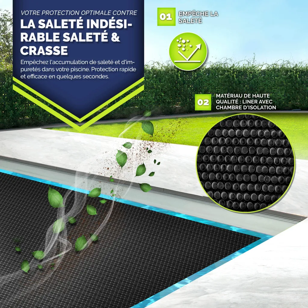 Telo Solare Piscina Tillvex 7x4 m - Riscaldamento Nero 400µm - 7