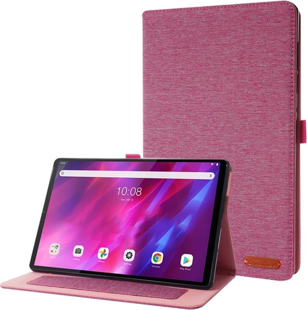 König Design Tablet-Hülle kompatibel mit Lenovo Tab K10 TB-X6C6F / TB-X6C6X / TB-X6C6NBF Stoff Smart Cover Case Etui Rosa