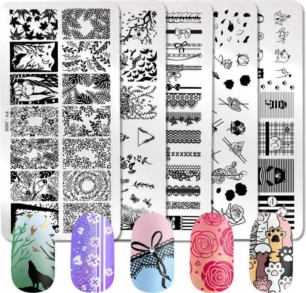 Piastra Unghie BLUMEN SKIZZE - Stamping Fiori Semplice e Rapido - 9