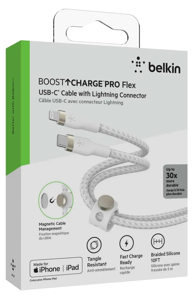 Cavo Belkin USB-C a Lightning 3m Bianco CAA011BT3MWH - Fast Charge - 6
