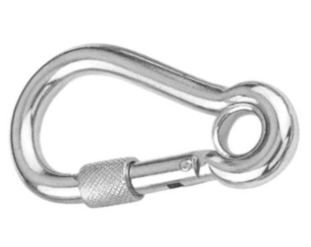 Karabinerhaken mit Sicherheitsmutter und Kausche 8x80mm