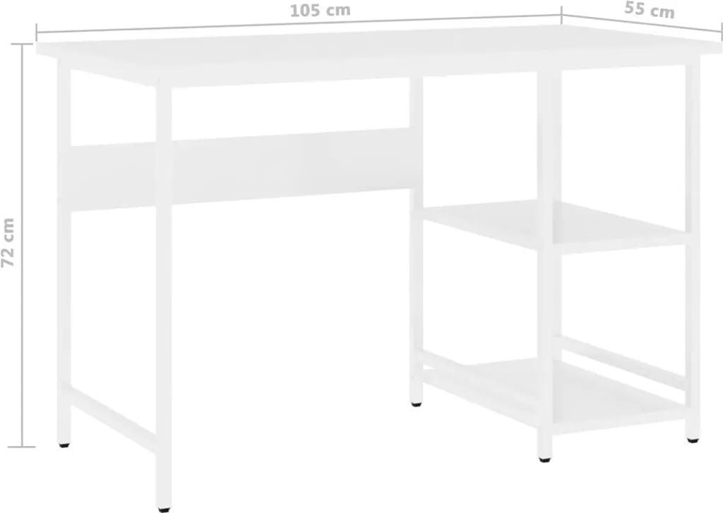 Scrivania Bambini e Ragazzi Bianca 105x55x72 cm | Sicura e Resistente - 7
