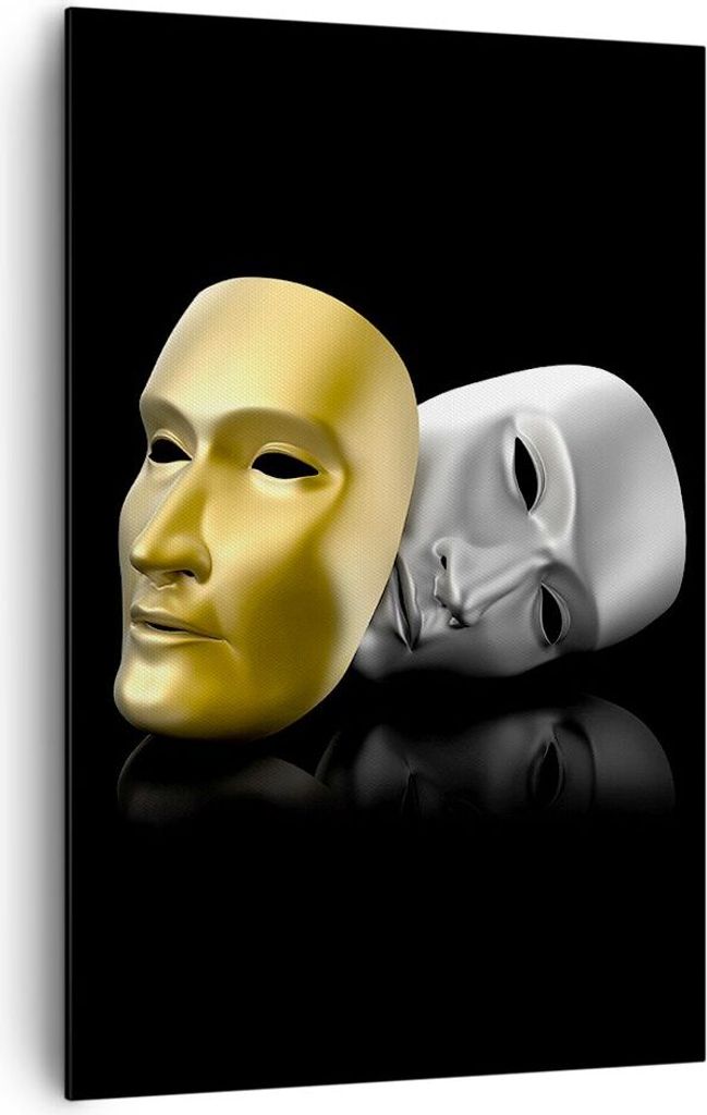 Bild auf Leinwand - Leinwandbild - Einteilig - Maske Theater Bühne Schauspieler - 80x120cm - Wand Bild - Wandbilder - Leinwanddruck - Wanddekorati...