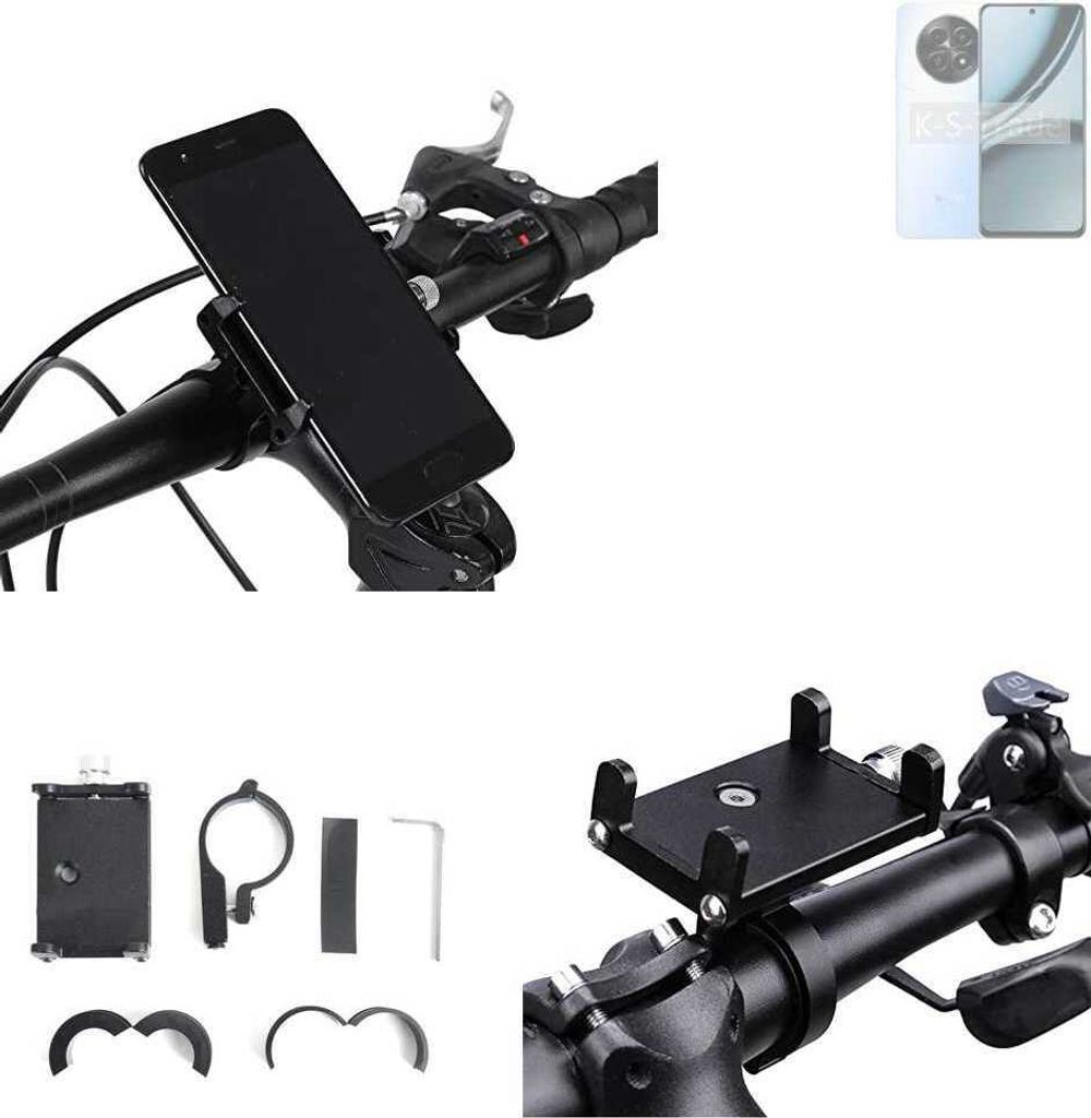 K-S-Trade Handyhalterung für das Fahrrad kompatibel mit Realme Narzo 70 5G Halter Lenkstange Fahrradhalterung Motorrad Bike Mount Befestigung