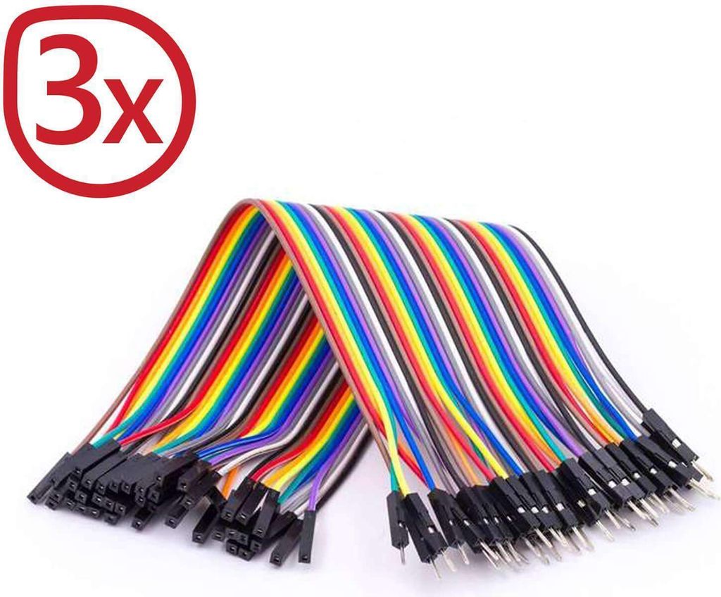 AZ-Delivery Weiteres Zubehör Jumper Wire Kabel 40 STK. je 20 cm F2M Female to Male kompatibel mit Arduino und Raspberry Pi Breadboard, 3x Jumper Wire