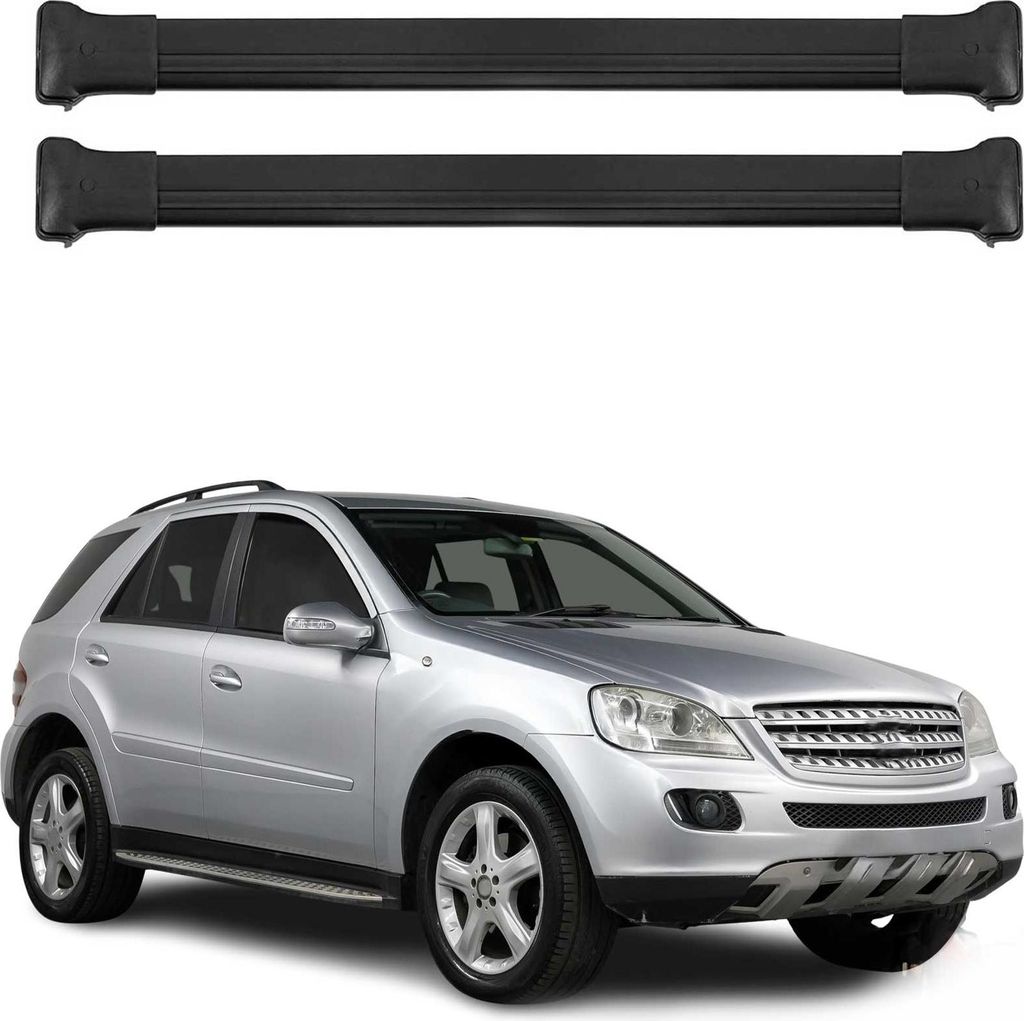 Dachträger Gepäckträger für Mercedes M Klasse W164 2005-2011 Aluminium Schwarz