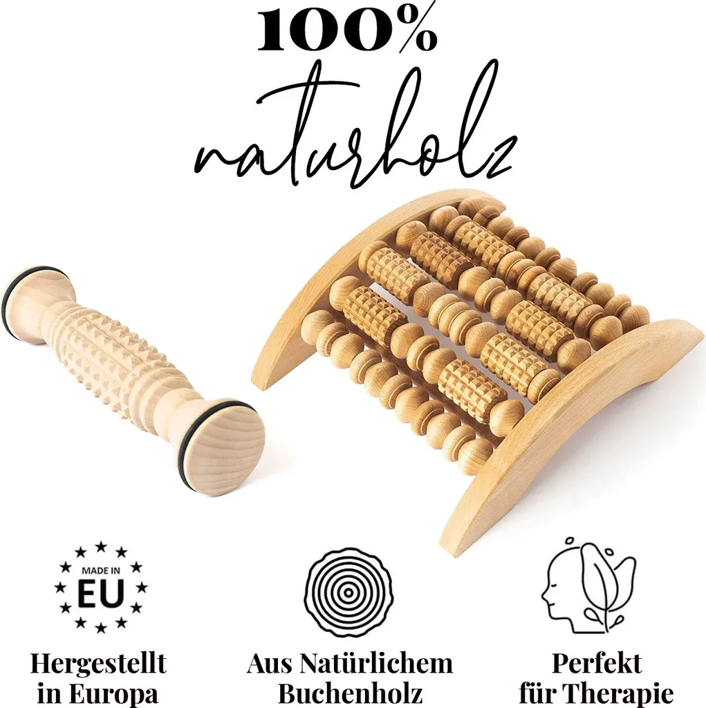 Soulager Douleur Pieds avec le Set de Massage en Bois Tuuli Naturel