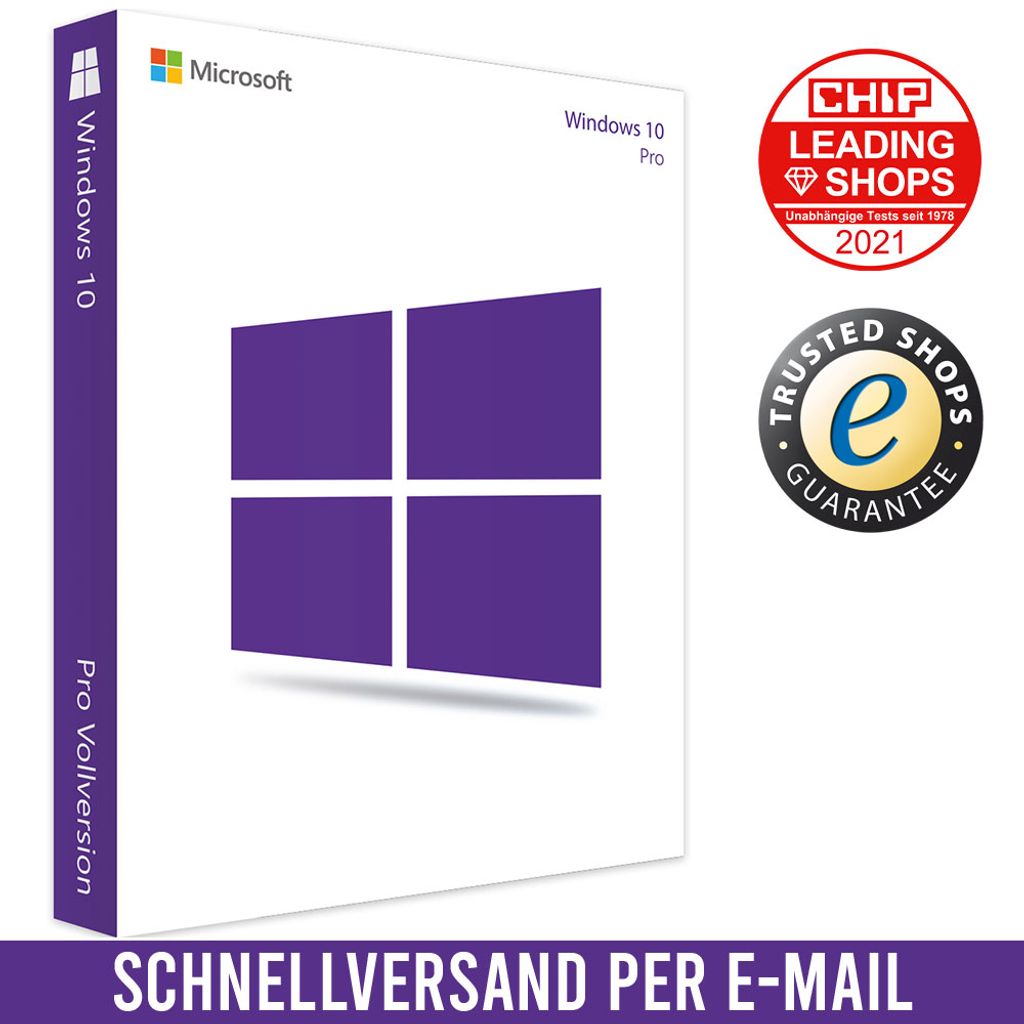 Microsoft Windows 10 Pro Professional 32 & 64 Bit , Produktbild 