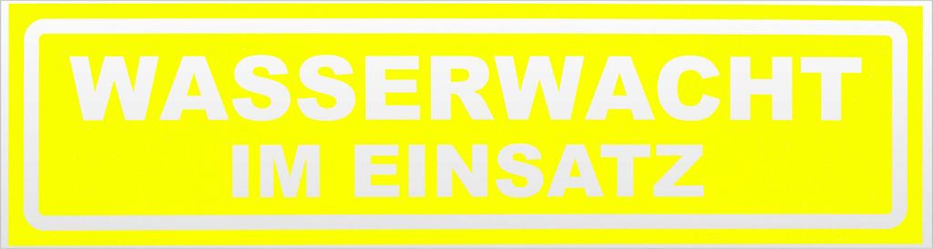 Kiwistar Wasserwacht im Einsatz invertiert Magnetschild Schild magnetisch - 60cm Neongelb - Magnetfolie für Auto PKW Kfz