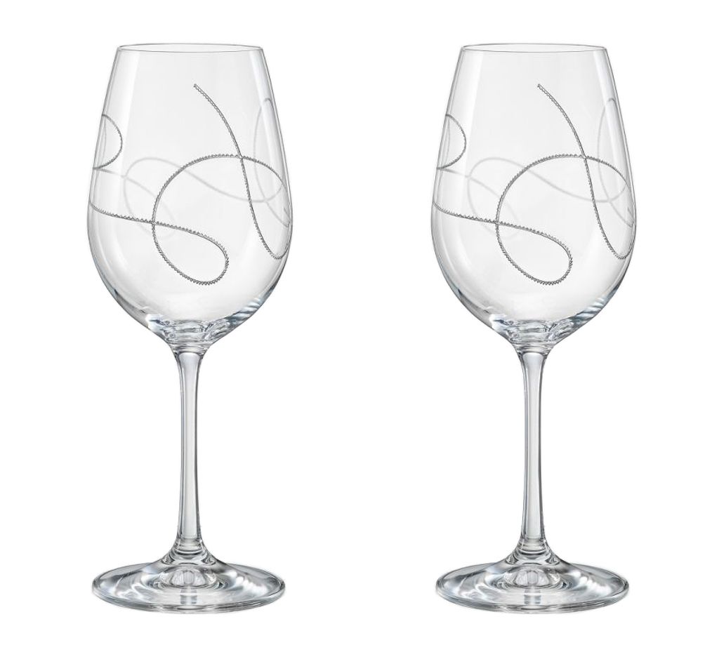 Weingläser Model String Clear 350 ml – 6er Set Kristallglas klar – elegante Rotweingläser Gravur