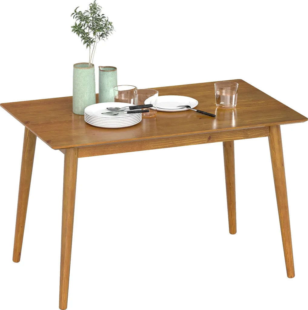 HOMCOM Table à manger design bois 120cm pour 4 à 6 personnes salon