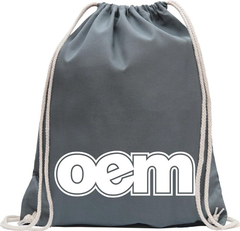 Kiwistar - Turnbeutel - stahlgrau - OEM Style - Fun Rucksack Sport Beutel Gymsack Baumwolle mit Ziehgurt