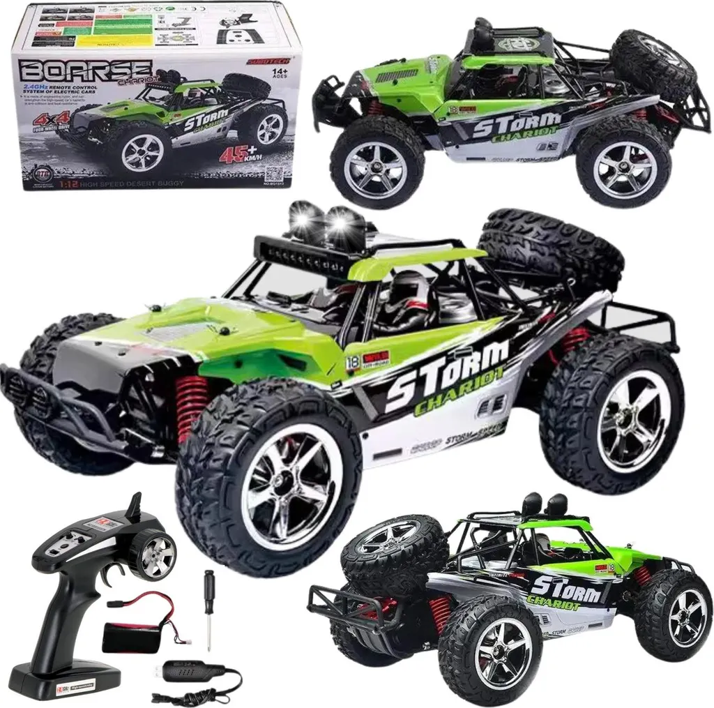 Buggy tout-terrain télécommandé 4x4 avec éclairage LED pour enfants et ados