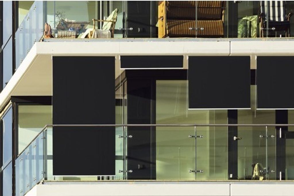 HDPE Außenrollo Sonnenrollo schwarz 200x240 cm