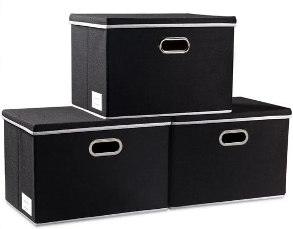 Boîte de rangement noire solide pour trier et protéger vos objets