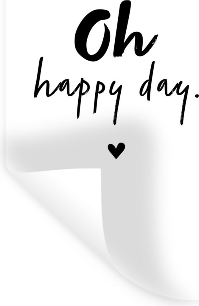 MuchoWow Wandtattoo Wandsticker Wandaufkleber Zitate - Oh happy day - Sprichwörter - Glück 20x40 cm Selbstklebend und Repositionierbar - Selbst...