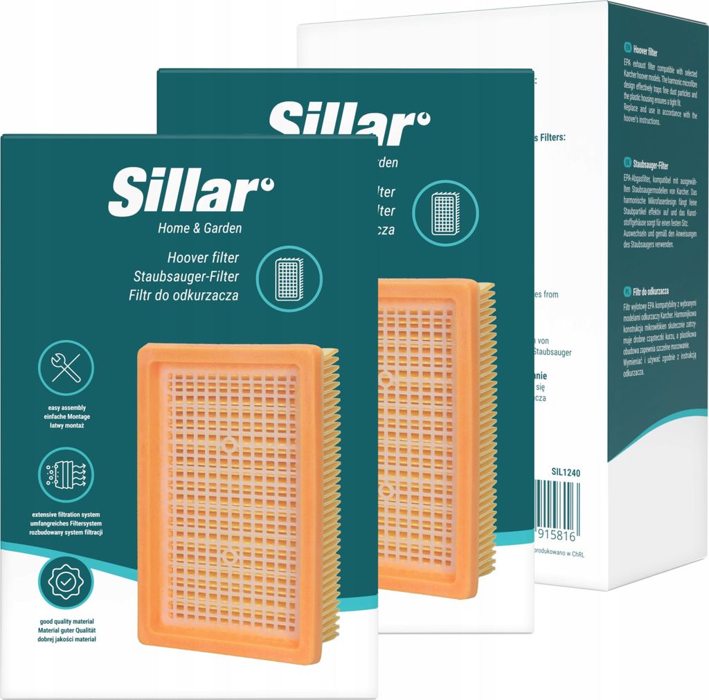 Sillar Set 2x Luftfilter – Ersatzfilter für Kärcher Produktbild 