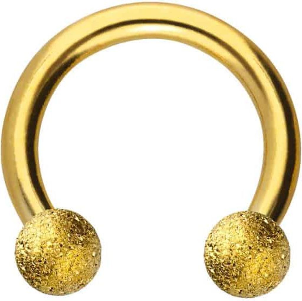 Ohrpiercing, Nasenpiercing, Septum Piercing Chirurgenstahl Hufeisenring DIAMANTOPTIK Gold Innendurchmesser: 6mm + Stabstärke: 1,2mm