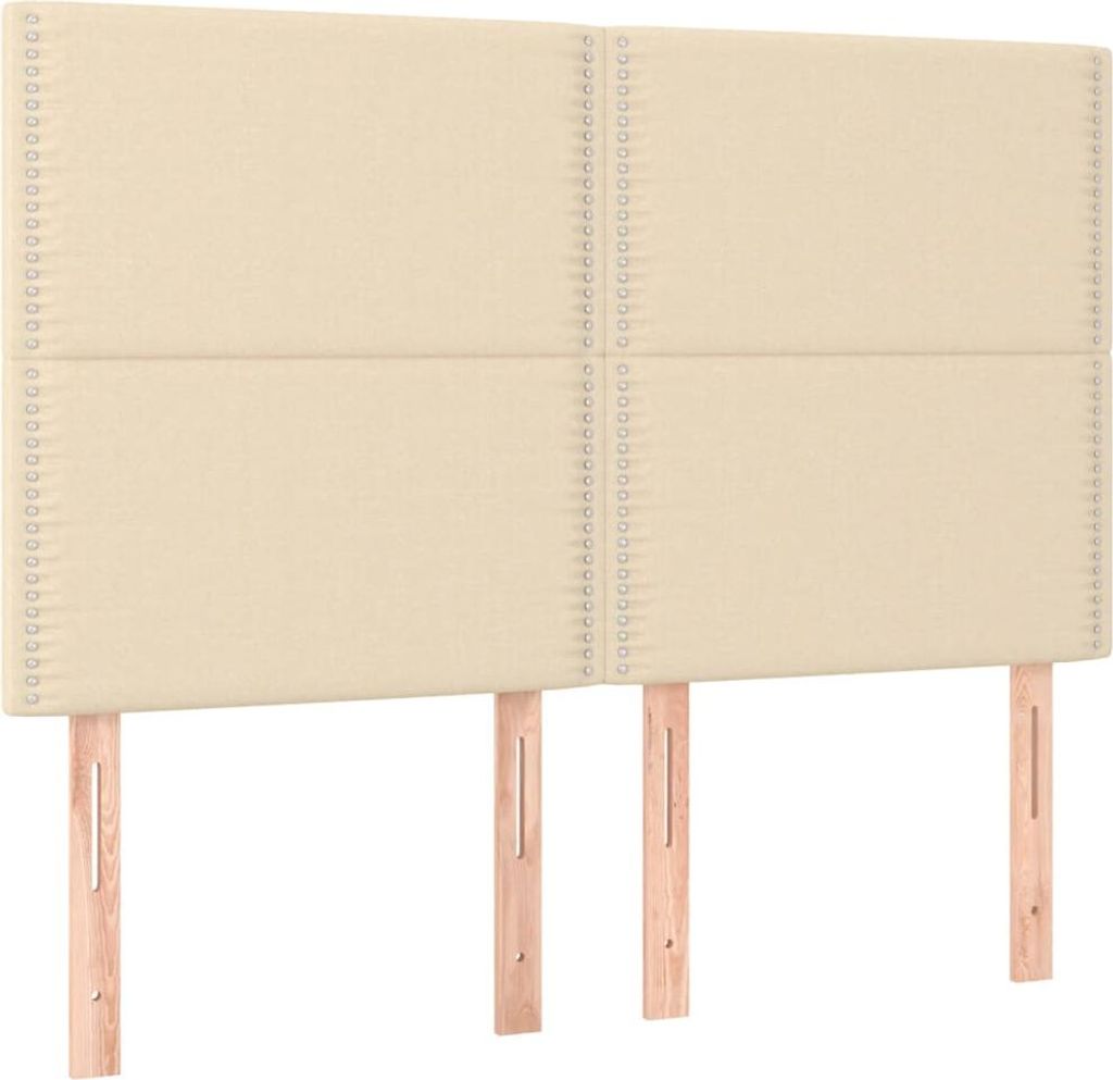 vidaXL Kopfteil Creme 144x5x118/128 cm Stoff