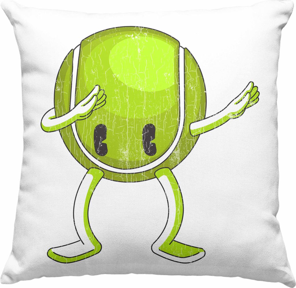 Trendation - Tennis Spieler Deko-Kissen mit Füllung 40x40 Geschenk Tennis-Trainer Coach Geschenkidee (Rosa)