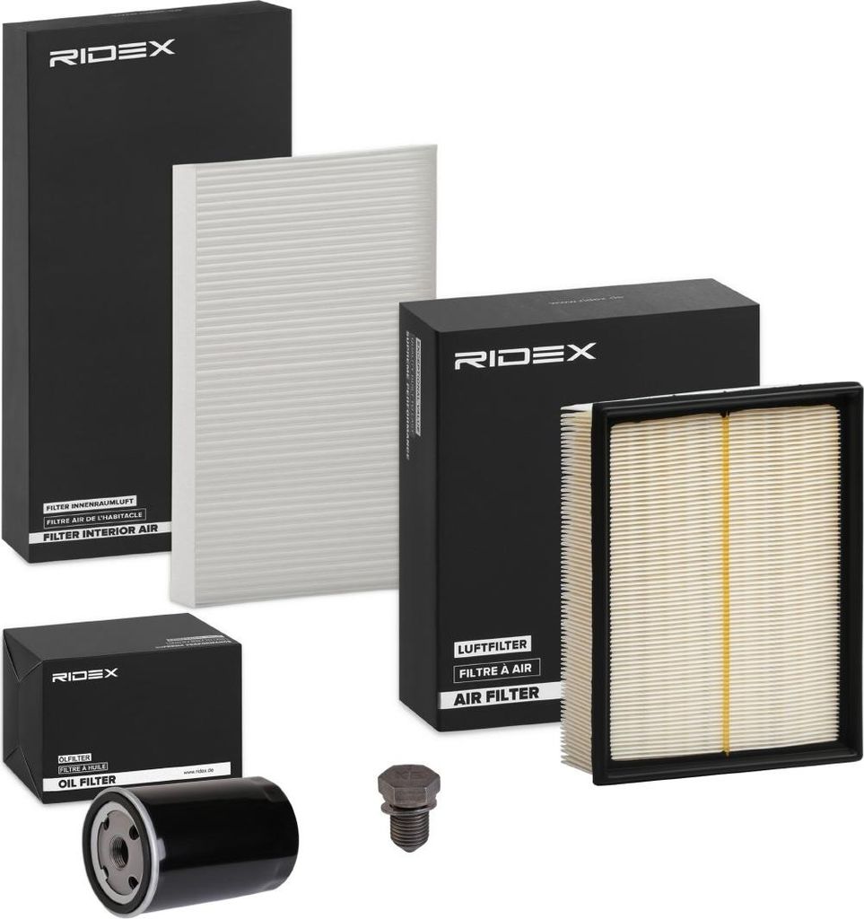 RIDEX Filterset Inspektionspaket Filtersatz für VW Golf IV Schrägheck (1J1) für AUDI A4 Avant (8ED, B7) A4 Avant (8E5, B6) A5 Sportback (8TA)