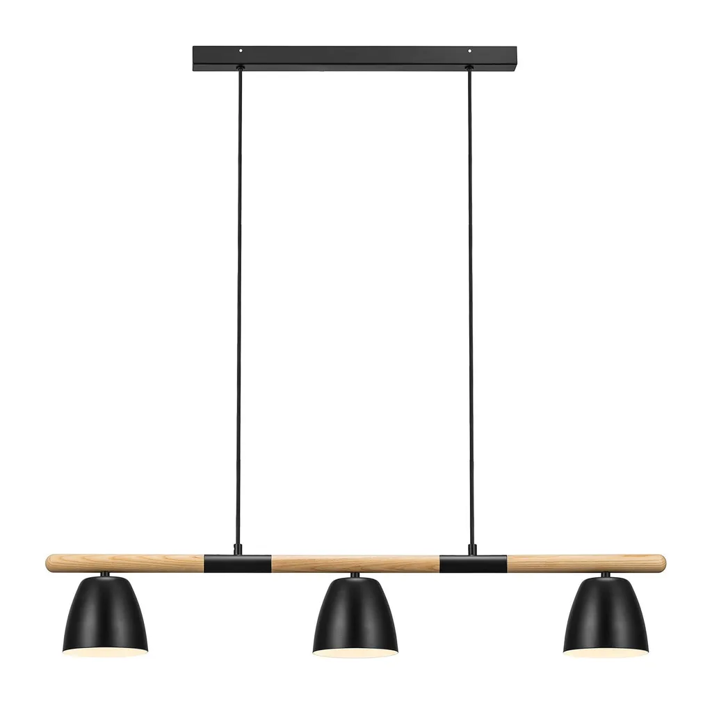 Lustre 3 Spots GU10 Noir Theo - Solution Éclairage Intense et Moderne - 2